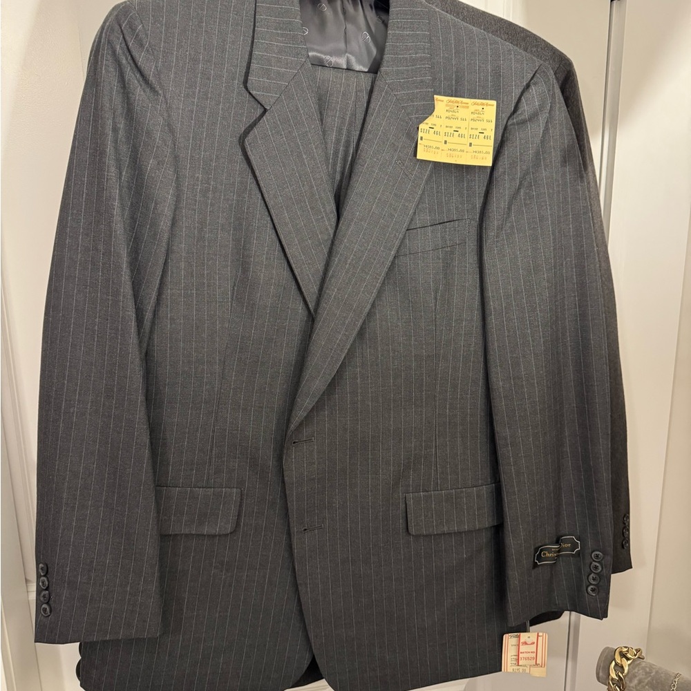 Saks Fifth Avenue Charcoal Pinstripe Suit